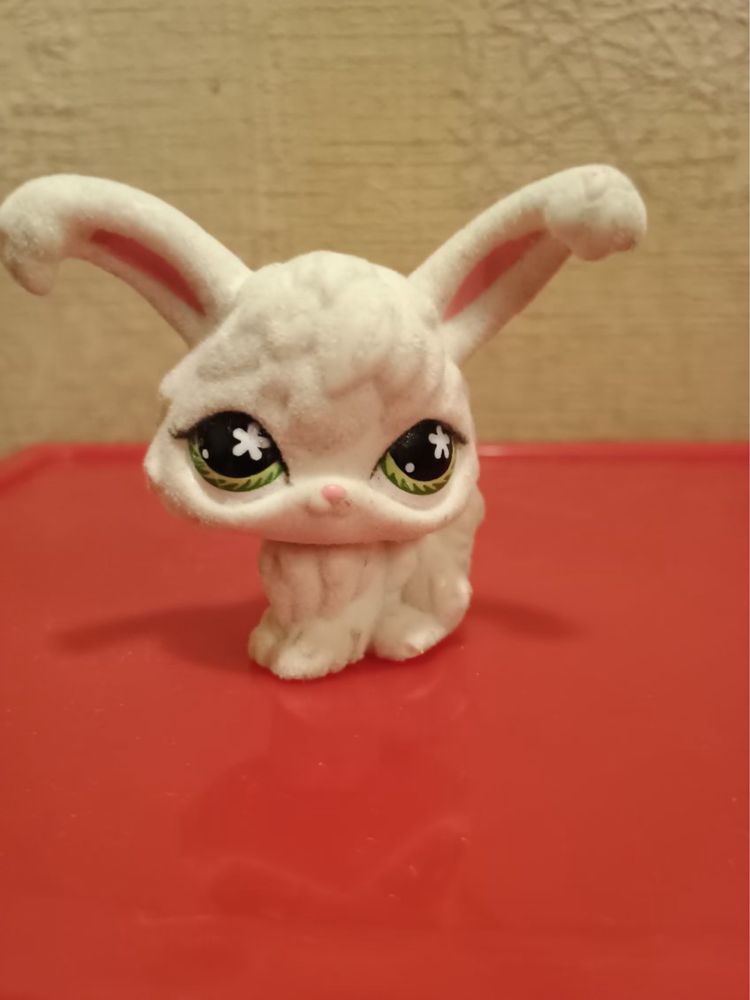 LPS królik rabbit Littlest pet shop biały z futerkiem #515 unikat