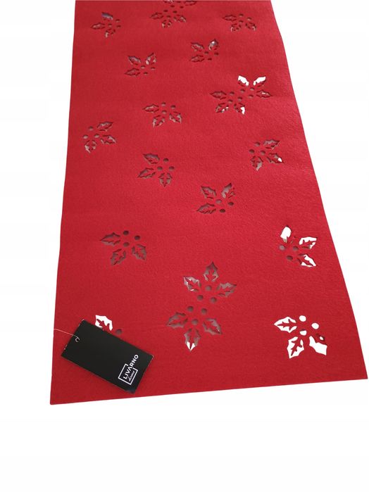 Bieżnik filcowy świąteczny czerwony 120x30 cm Boże Narodzenie stół