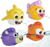 Pinkfong Baby Shark Bath Squirt Toy для ванної, родина акул, акуленок,
