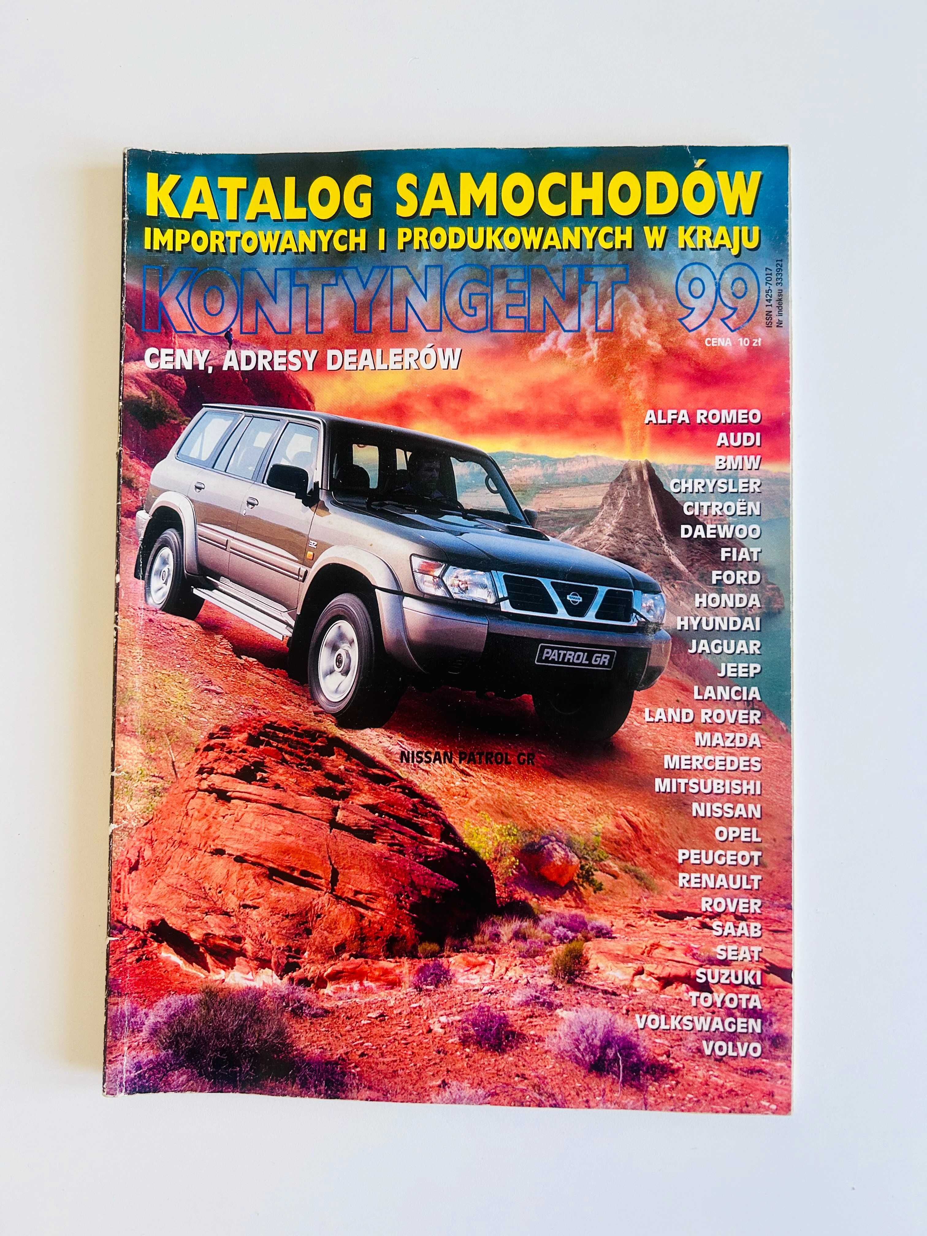 Katalog samochodów importowanych i krajowych 1999r / Kontyngent 1999 r