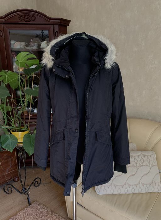 M79 czarna kurtka parka jesienna przejściowa 36 S