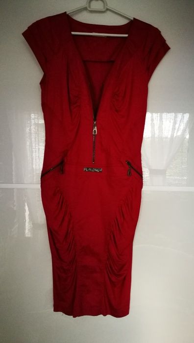 Sukienka włoska LASAGRADA, Czerwona, rozm.M