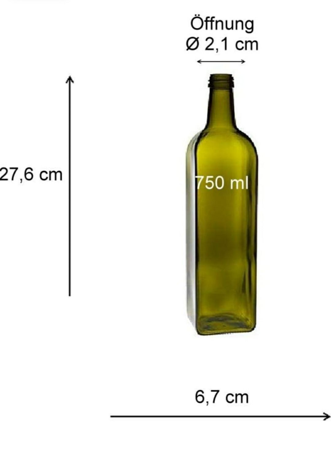 Zestaw szklanych butelek 750 ml