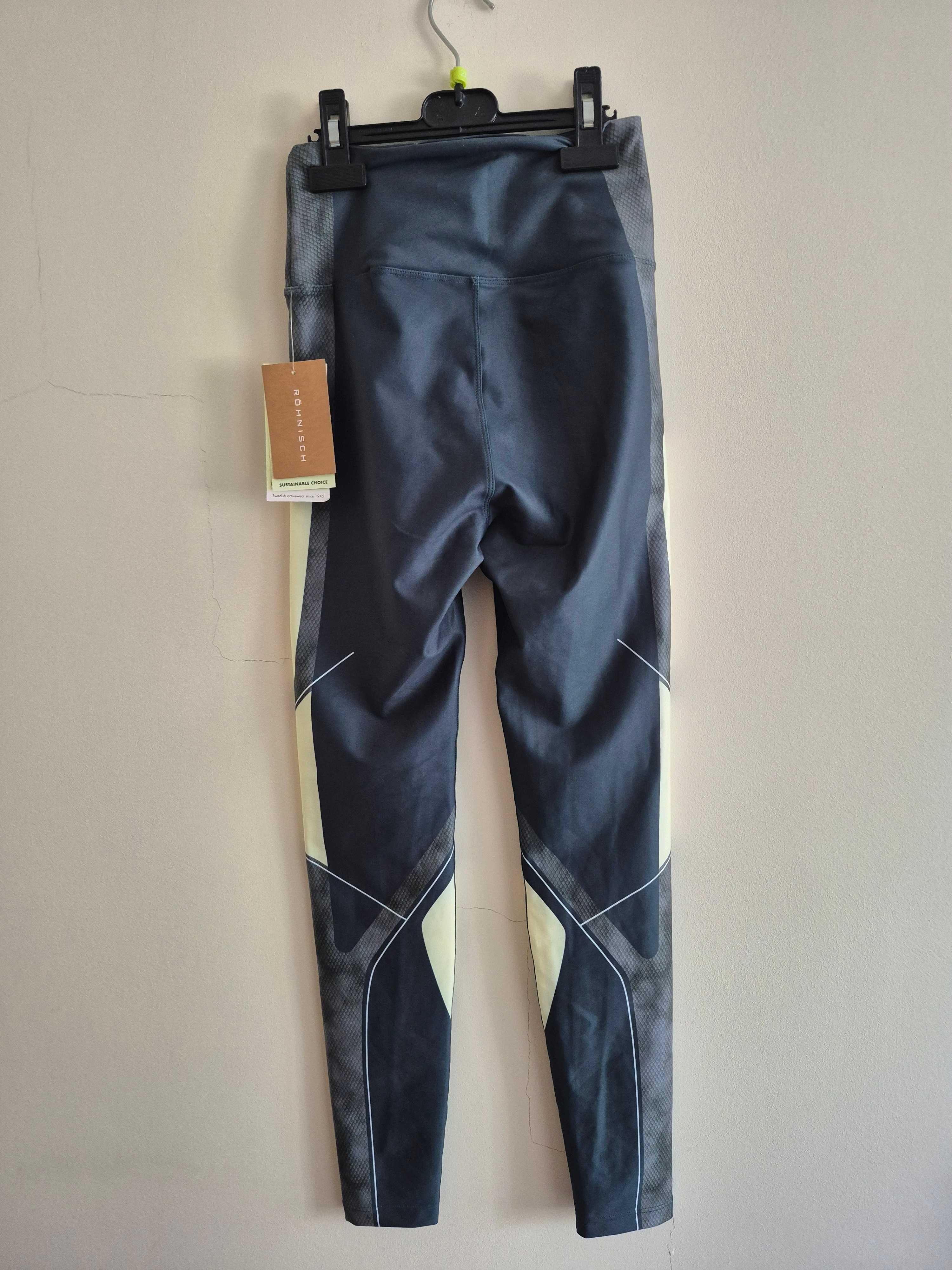 Rohnish leginsy Shield Block Tights Green Mesh Print rozm. XS nowe