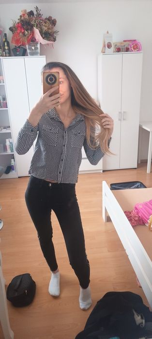 Koszula h&m z napisem na plecach 146 dziewczęca z długim rękawem