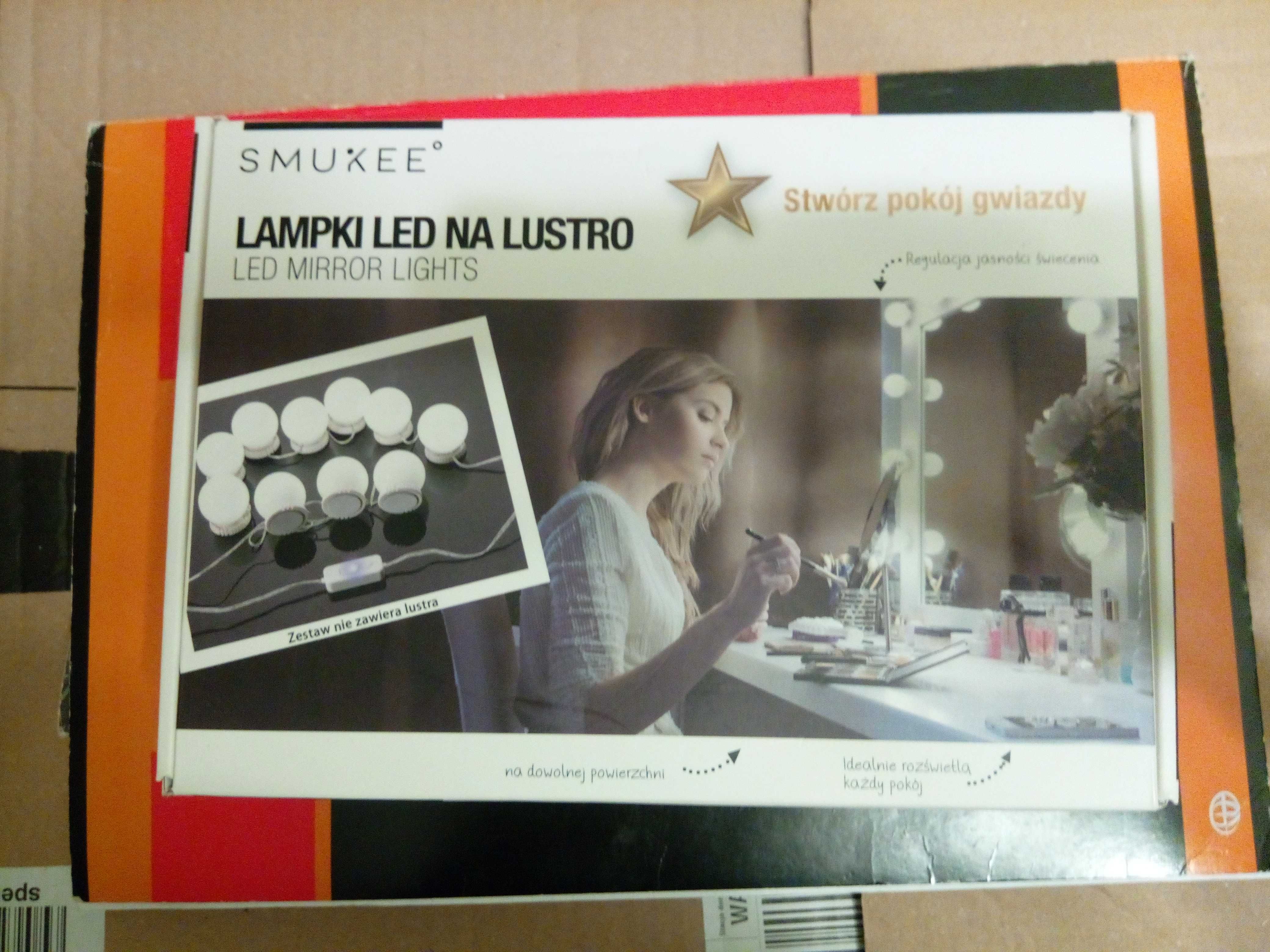 Lustro gwiazdy Hollywood lampki LED smukee