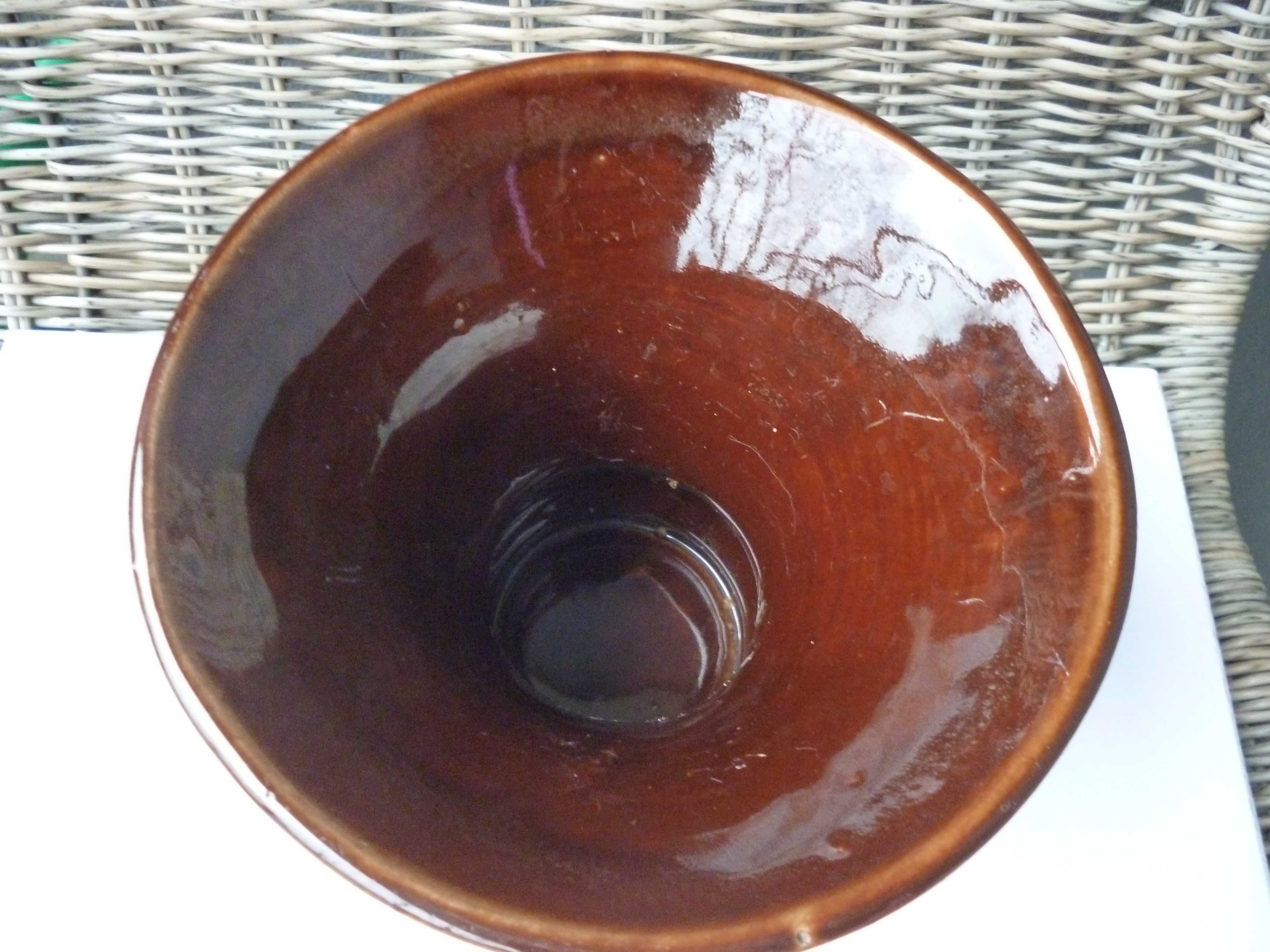 Ceramika Bolesławiec Wolanin brązowy wazon z sygnaturą ładny stan