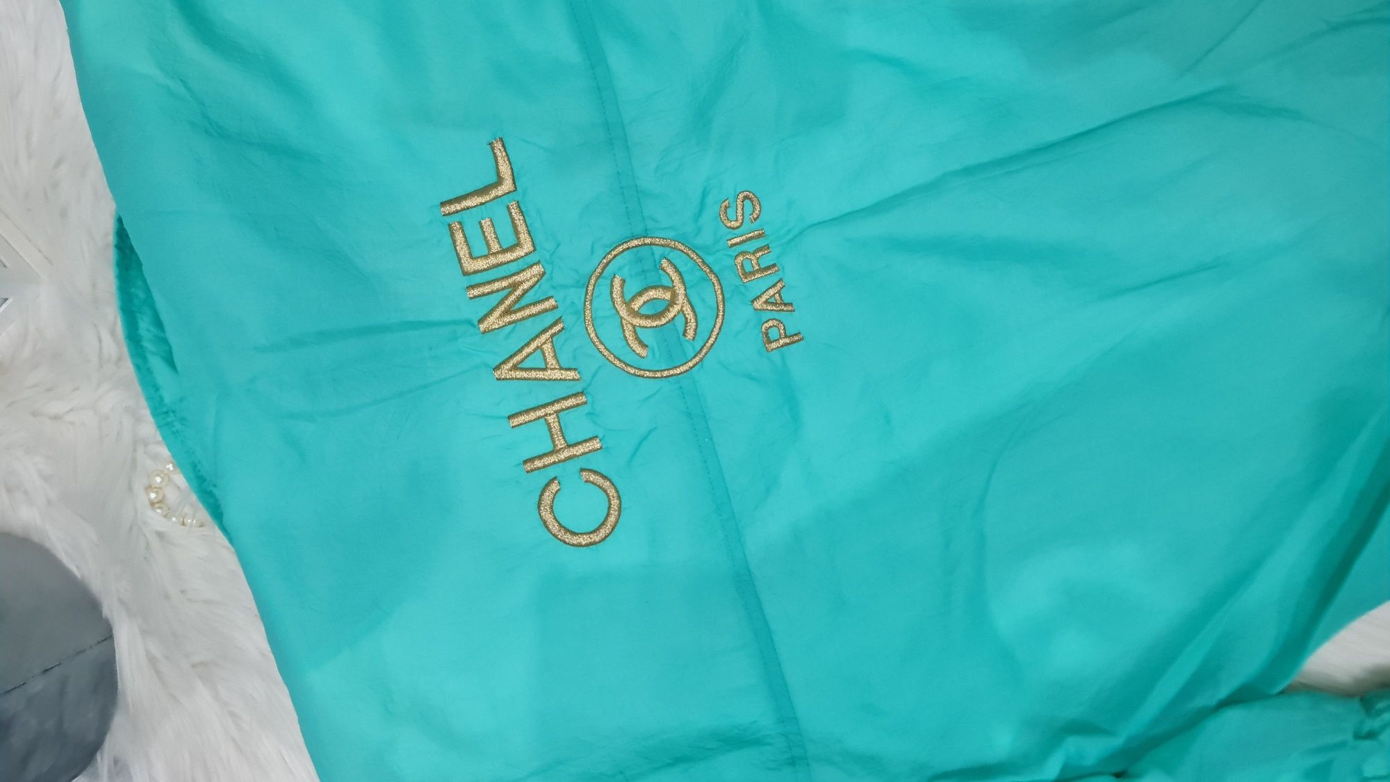 Chanel ortalionowa bluzo kurtka zielona m /L