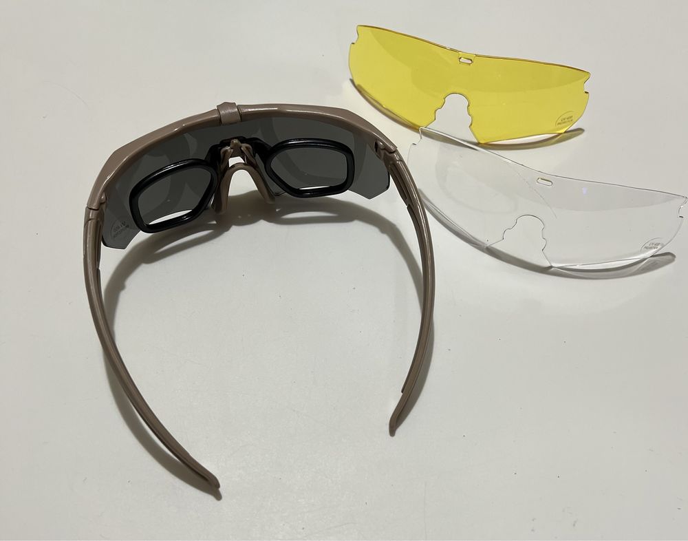 Тактичні окуляри з діоптріями чорні, олива та койот