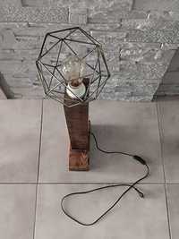 Lampa stojąca LOFT, drewno opalane, Edison
