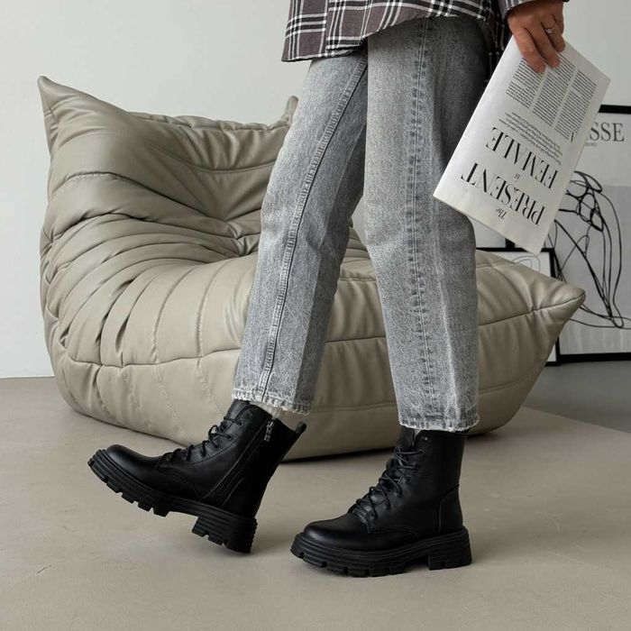 Зимові шкіряні черевики, зимние кожаные ботинки, берці берцы 36-41р