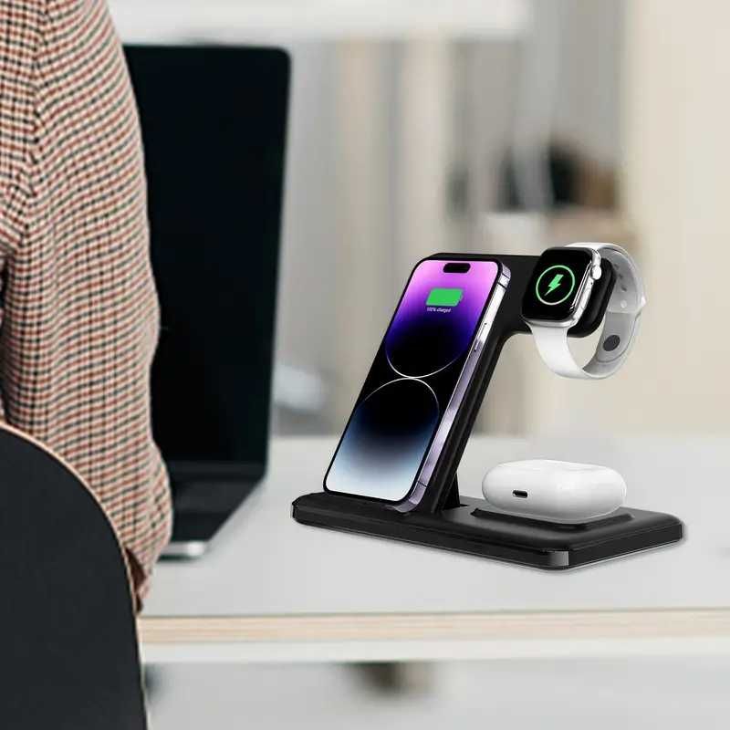 Stacja szybkiego ładowania 3w1 składana do iPhone Apple Watch Air Pods