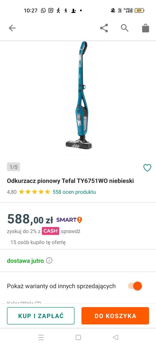 Odkurzacz Tefal Dual Force 2w1