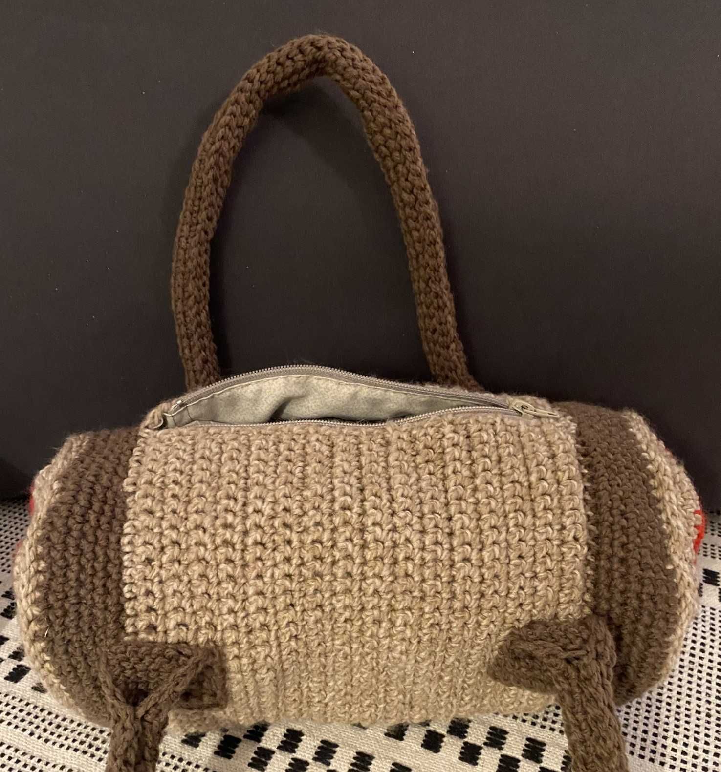 Torba średnia handmade "Rustic Bloom"