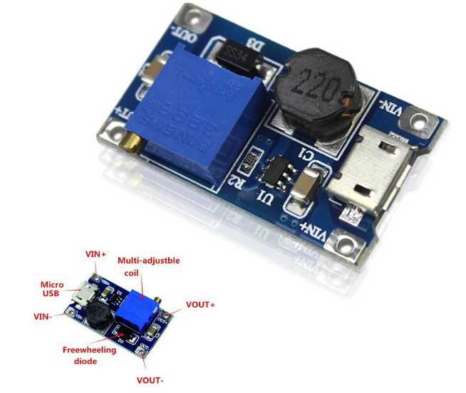 Підвищувальний перетворювач MT3608 стабілізатор DC-DC 5v 9v 12v до 28в