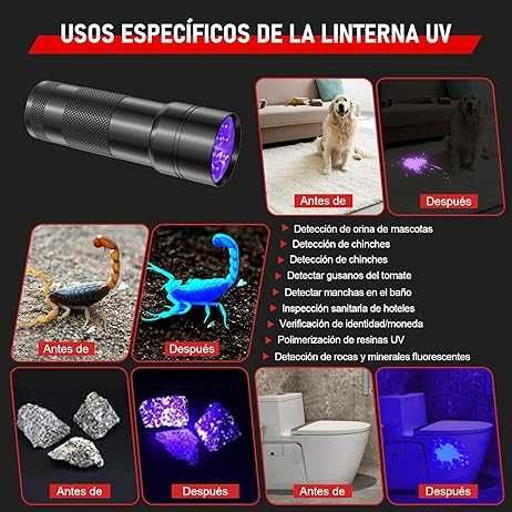 Lanterna UV/Ultravioleta/Luz Preta (Nova)