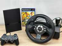 Konsola PlayStation 2 + Pad + kierownica Canyon! Dobry stan!