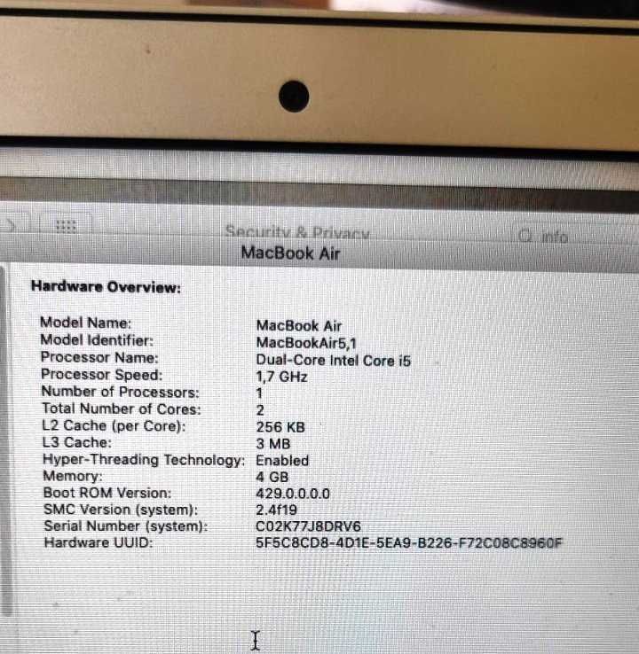 MacBook Air Catalina 10.15 7