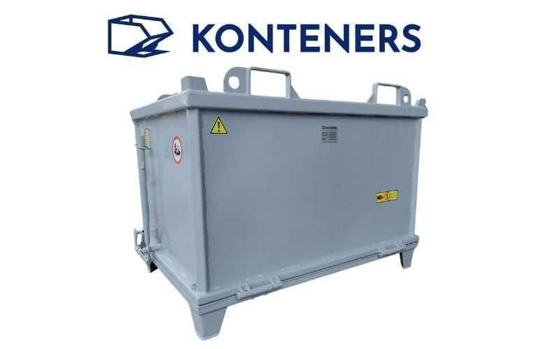 Kontener samowyładowczy z otwieranym dnem/Klapą/do wózka widłowego 1m3