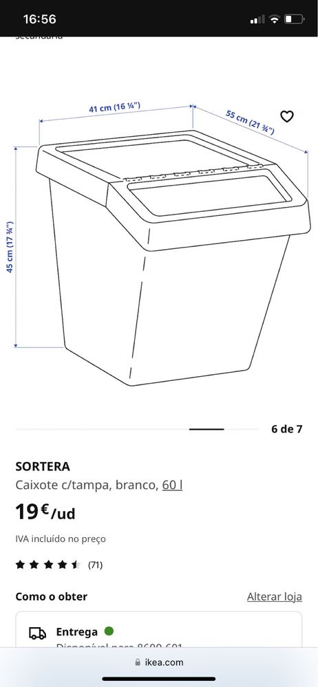 Caixa para arrumos