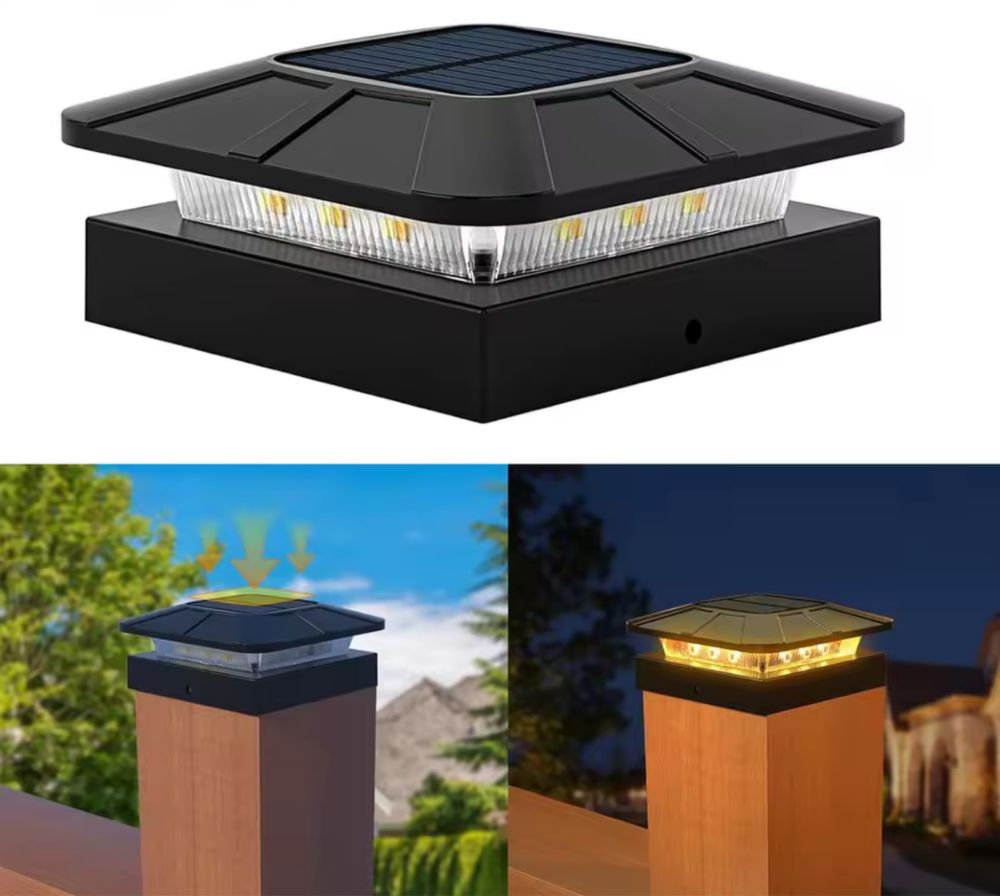 Lampa lampki solarne led na slupki ogrodzeniowe 10 x 10 - 2 sztyki