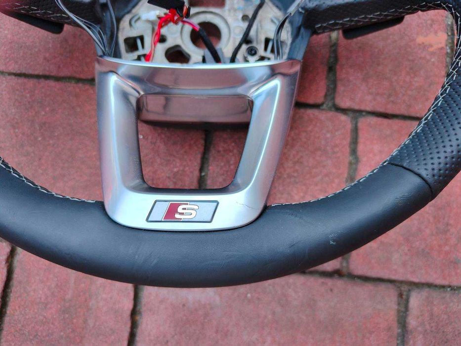 Kierownica skórzana AUDI S-LINE Q5 80A A4 B9 Łopatki Multifunkcja