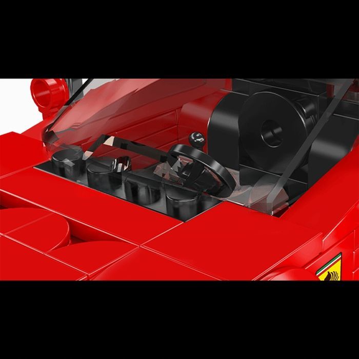 Klocki 338 el. Ferrari auto sportowe + gablota Mould King 27038
