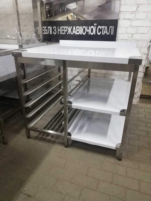 Столи, мийки, стелажі, полиці, сушки, тумби, витяжки з нержавійки