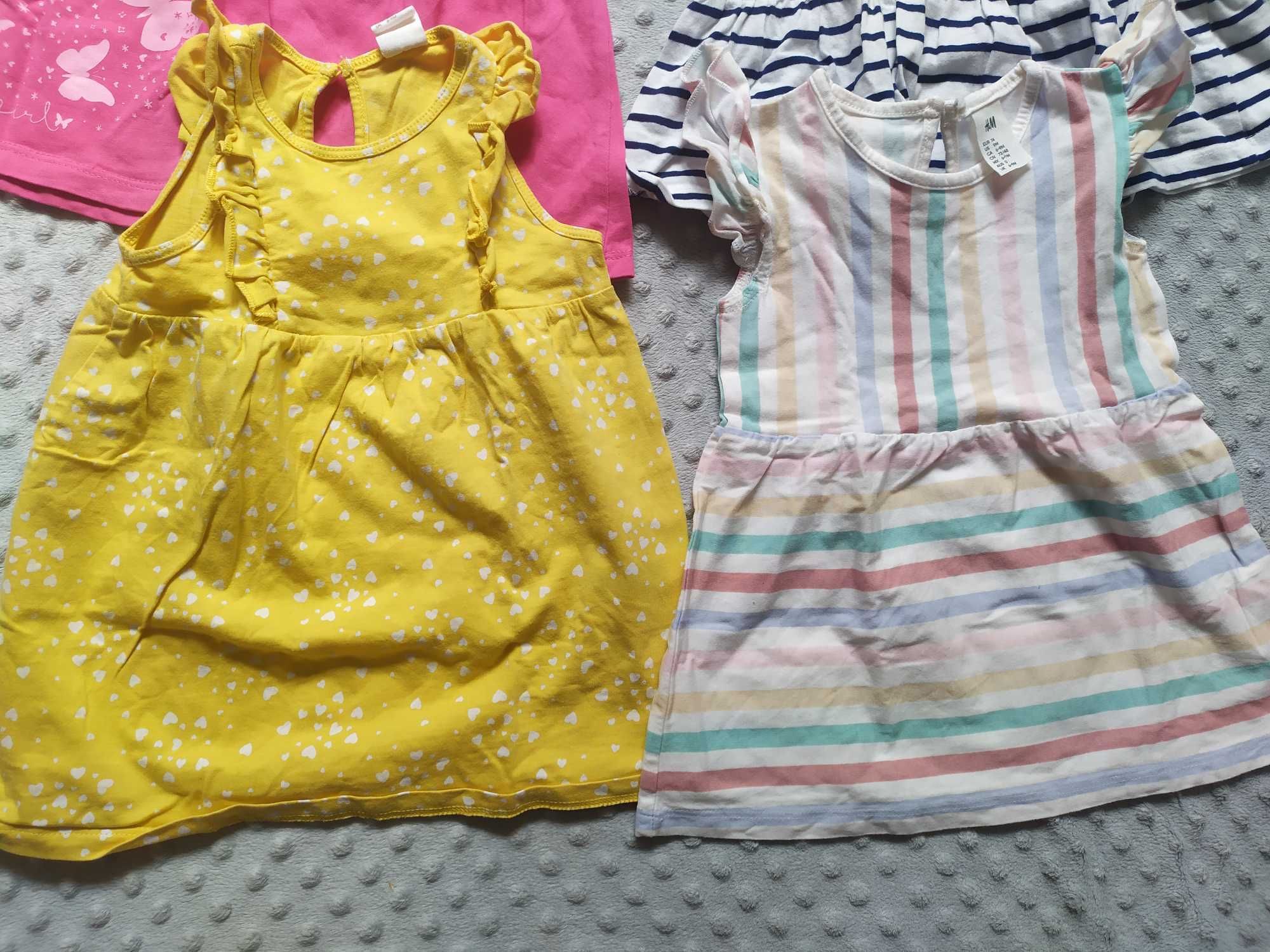 Sukienki letnie dziewczęce niemowlęce H&M pepco 74