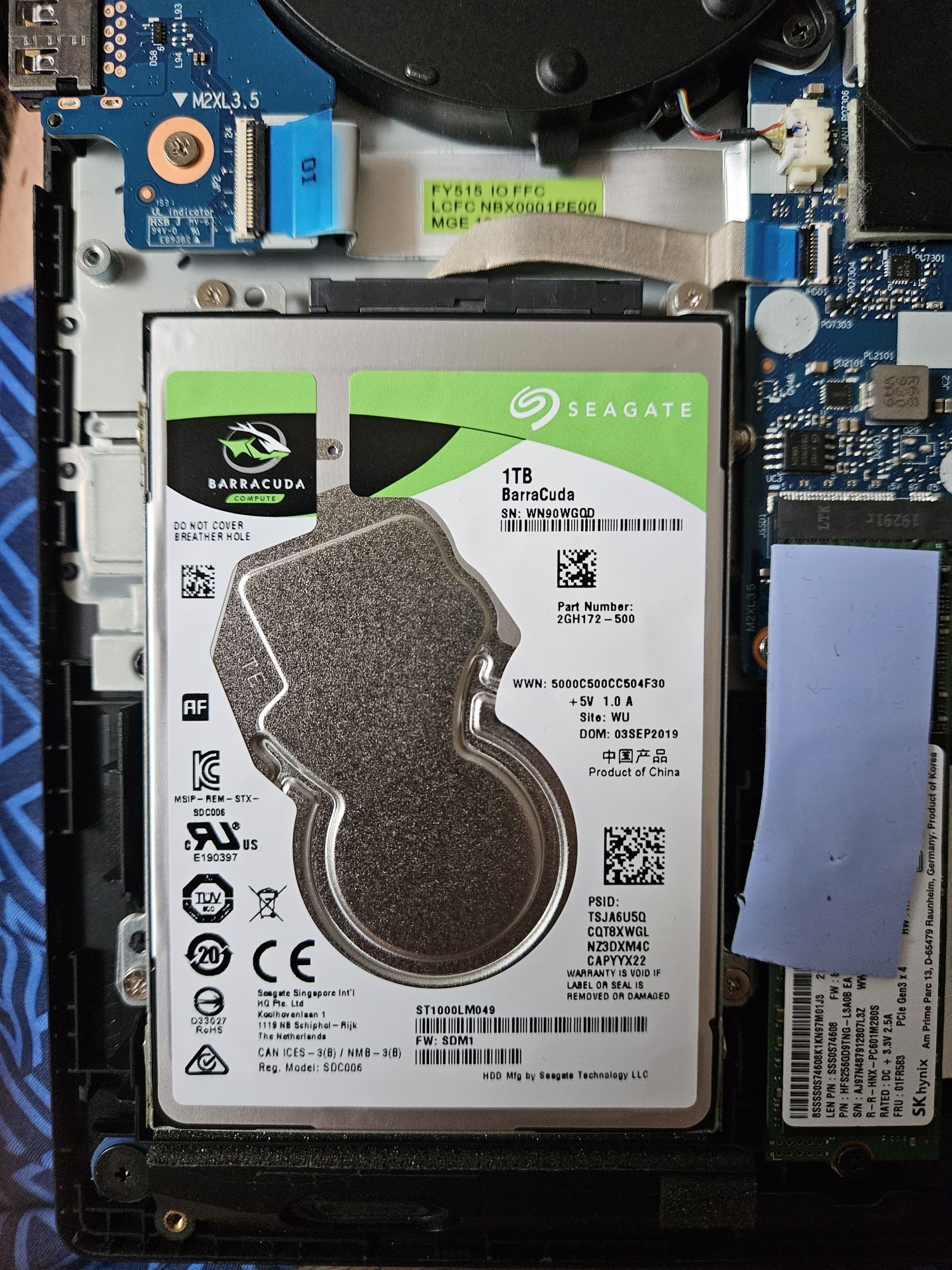 HDD Seagate Barracuda Pro ST1000LM049 (1 TB ; 2.5"; SATA III; 128 MB;