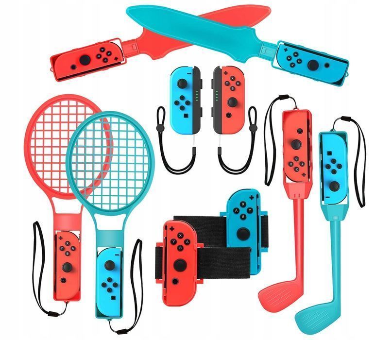 Akcesoria BRHE do Nintendo Switch, zestaw akcesoriów sportowych 10 w 1