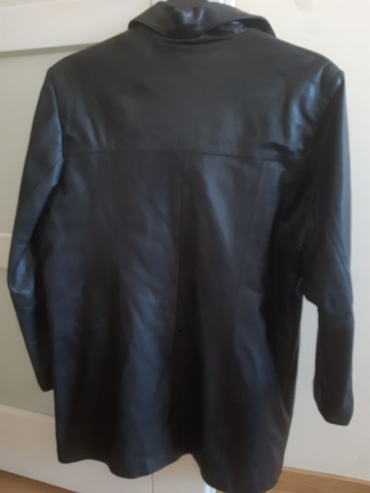 Skórzana czarna polska XL marynarka męska na guziki Szyta w Polsce