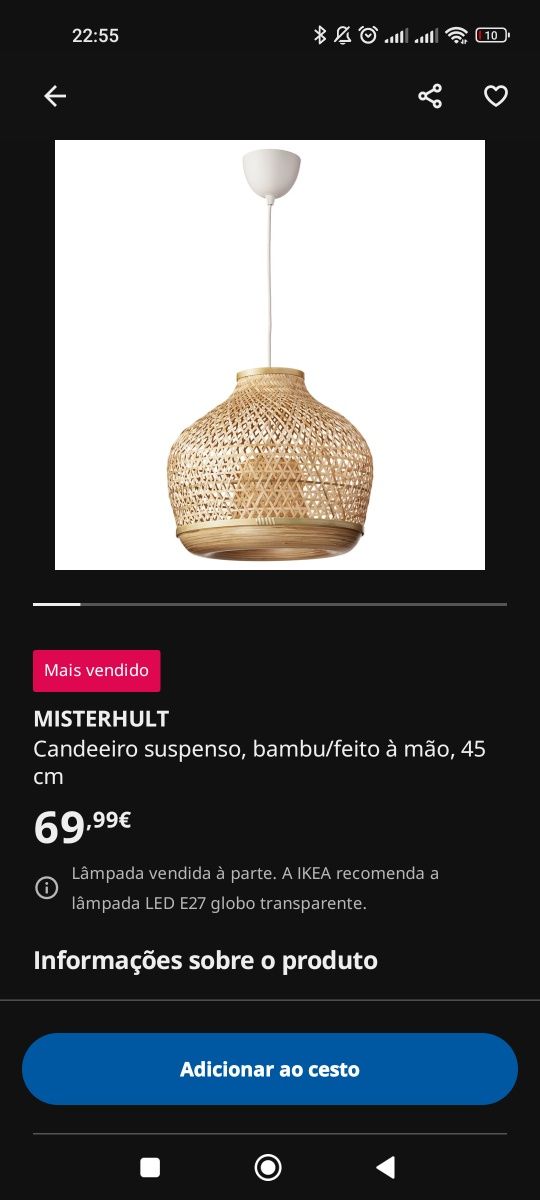 Candeeiro Bambu Ikea