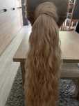 Doczepiany kucyk falisty jasny blond kręcony długi 60 cm