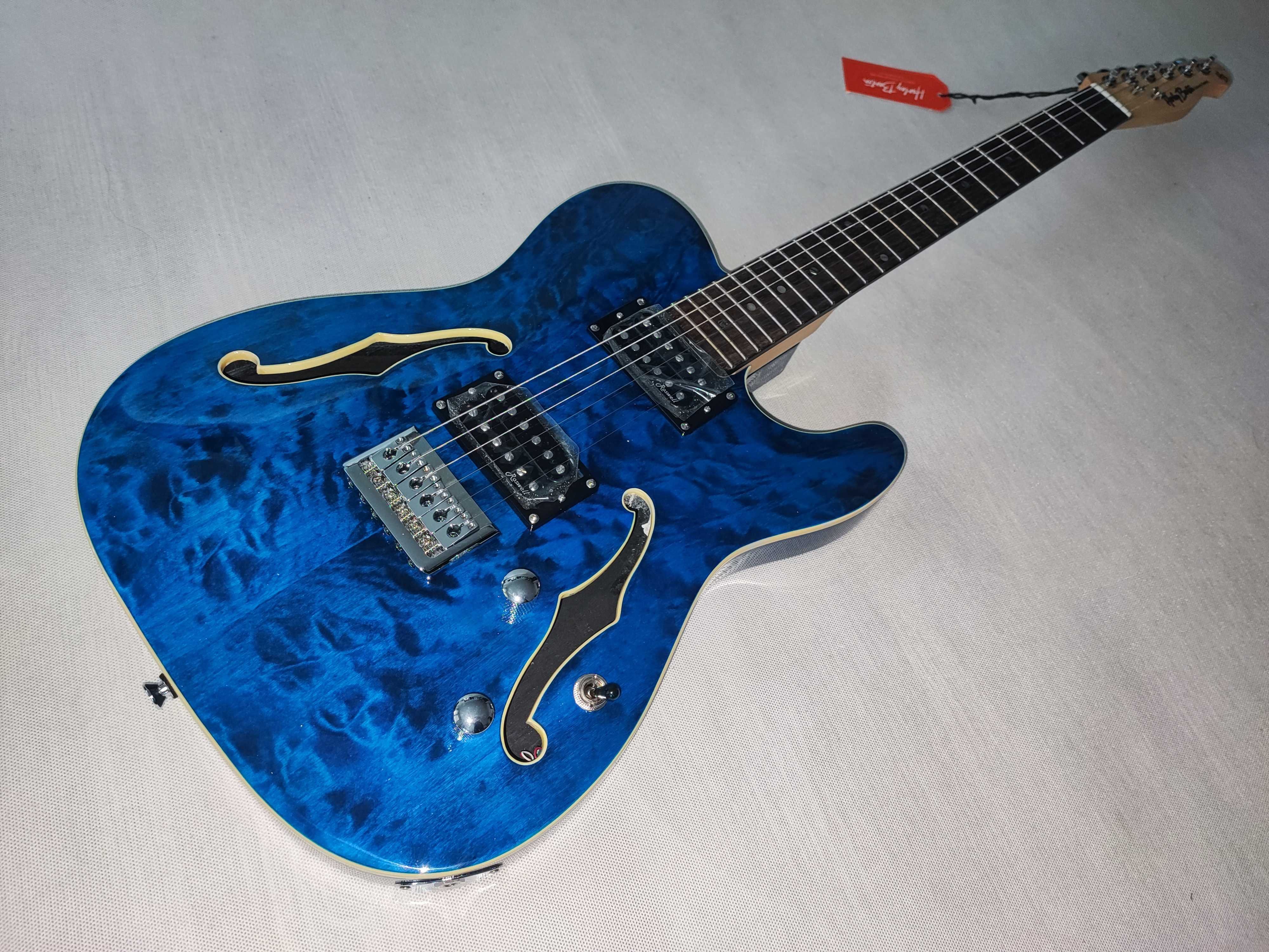 Harley Benton TE-90QM HH Trans Blue nowy TELECASTER - ustawiony!