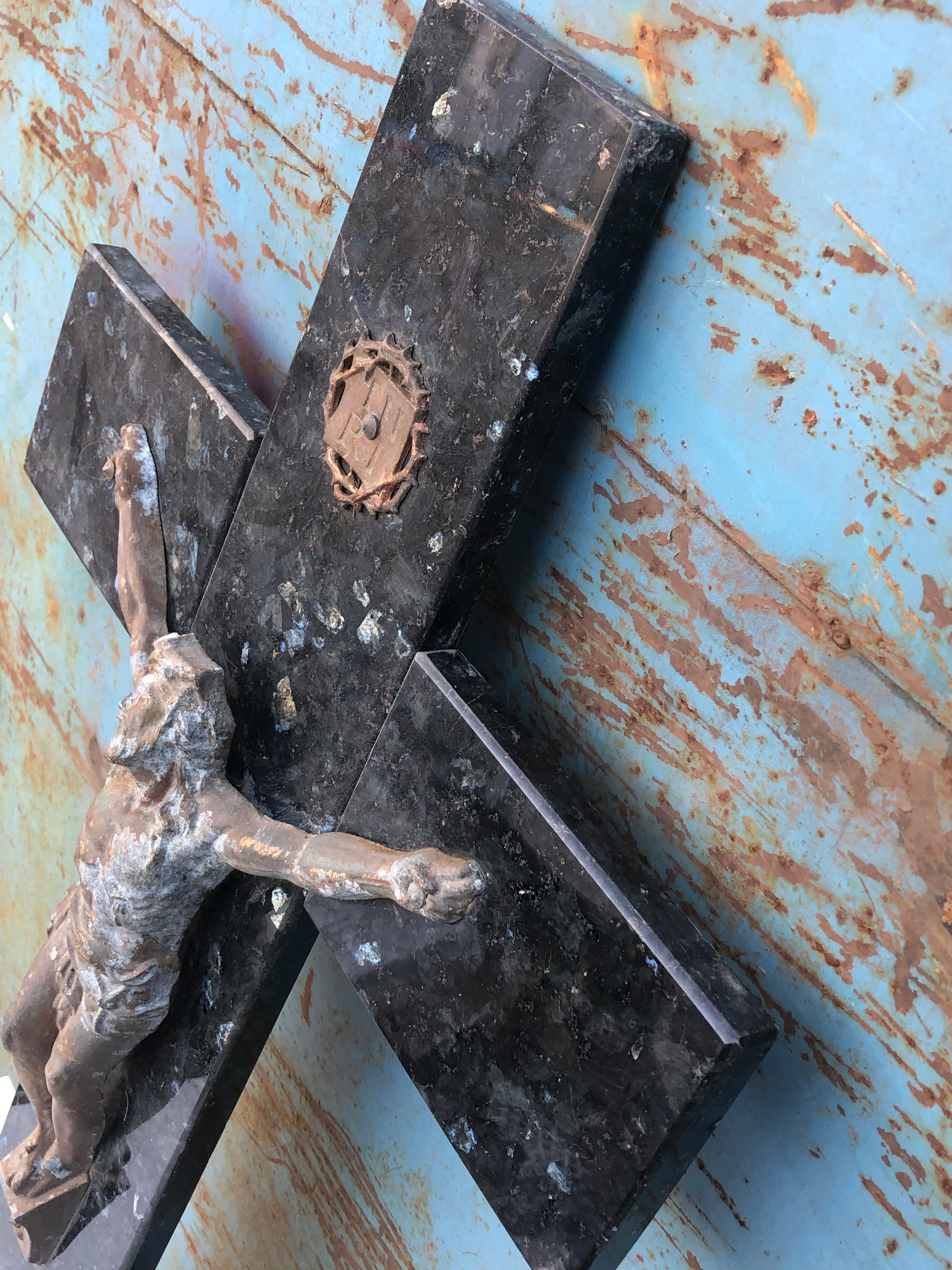 Krzyż antyk kamień 80 cm