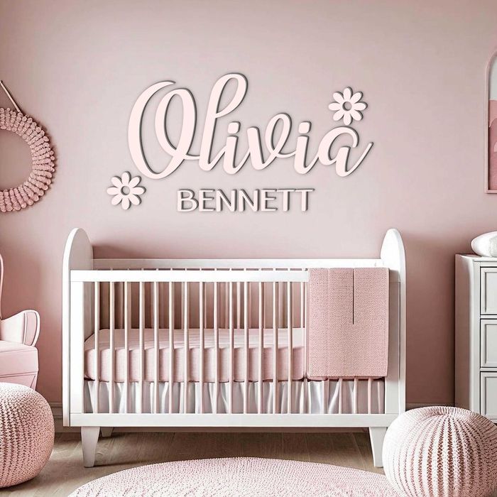 Twój napis IMIĘ dziecka 60cm PLEXI logo naklejka na ścianę meble auto