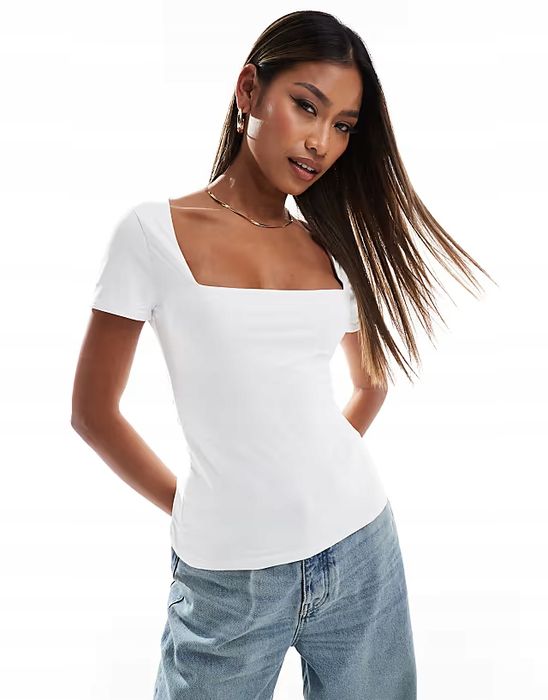 Abercrombie & Fitch 34 Xs Biała Bluzka Gładka R13158