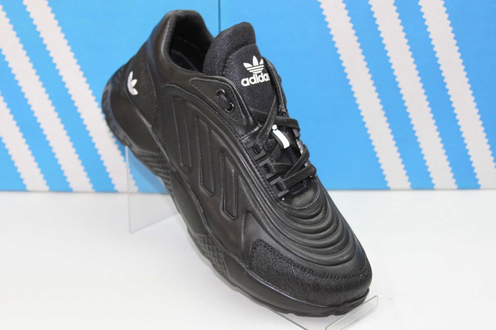 Adidas - черные кроссовки кеды кросівки из натуральной кожи(10-50чер.)