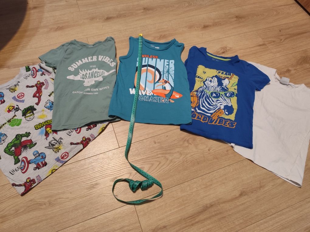 5 koszulek na krótki rękaw r 122/128