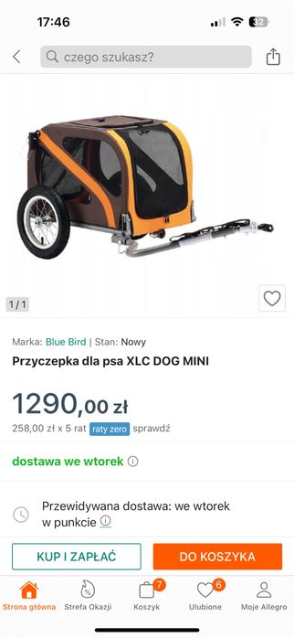 Przyczepka rowerowa dla psa XLC DOG Niemiecka + mocowanie