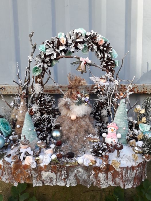 Новорічна поробка у школу,садочок. Зимова композиція.