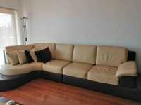 Sofa chaise long em pele