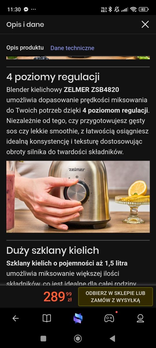 Blender kielichowy szklany duża moc duża pojemność w pełni sprawny