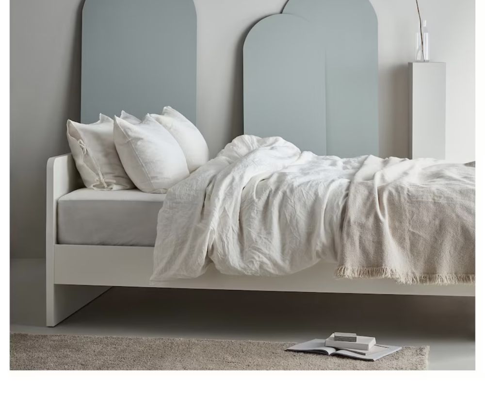 Estrutura cama branco com estrado 140x200 - Askvoll ikea