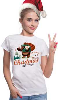 Selfie Bear Christmas Nowa koszulka damska rozmiary od S-XXL