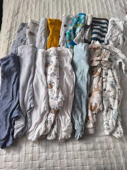 chłopiec pajacyki piżamki 56, 17 sztuk