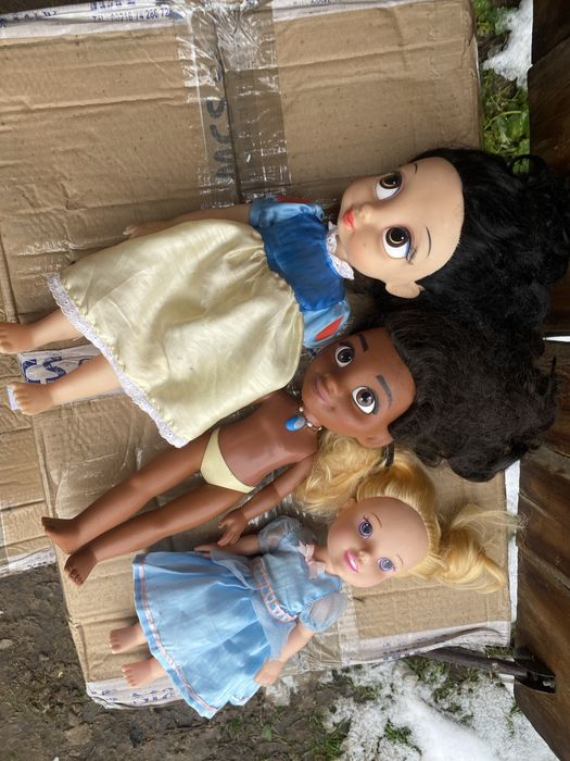 3 duże lalki do czesania disney plus dwie szczotki