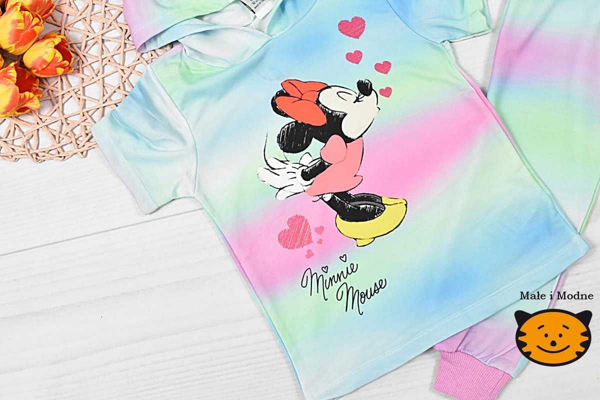 Komplet Myszka Minnie dres Minnie tęczowy 122/128/134/140