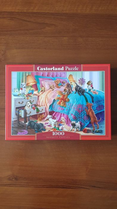 Puzzle 1000 el. Castorland, Naugty puppies, psy, pieski, szczeniaki.